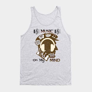 Music on my mind T Shirt for Music Lover Tank Top